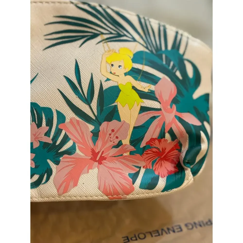 Disneyland Paris Tinker Bell Pink Floral Makeup Bag NWT